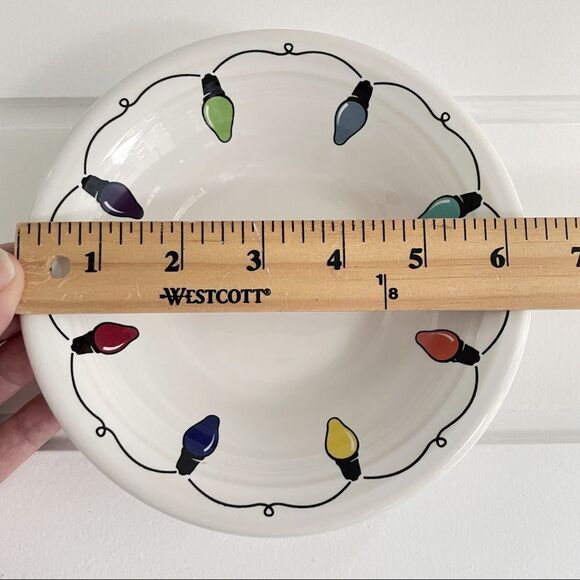 Fiesta Christmas String of Lights 9” Luncheon Plate & Stacking Cereal Bowl - Picture 8 of 8